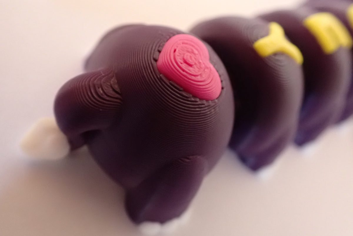 3D gedruckter Elefant - Schlüsselanhänger mit Name - z. B. Zoey