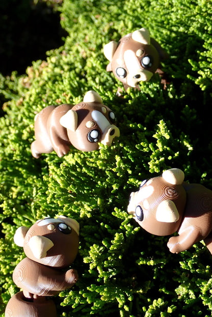 Süßer Flexi-Hund Schlüsselanhänger - Bewegliches 3D-Druck Fidget Toy & Taschenanhänger