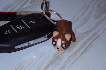 Süßer Flexi-Hund Schlüsselanhänger - Bewegliches 3D-Druck Fidget Toy & Taschenanhänger