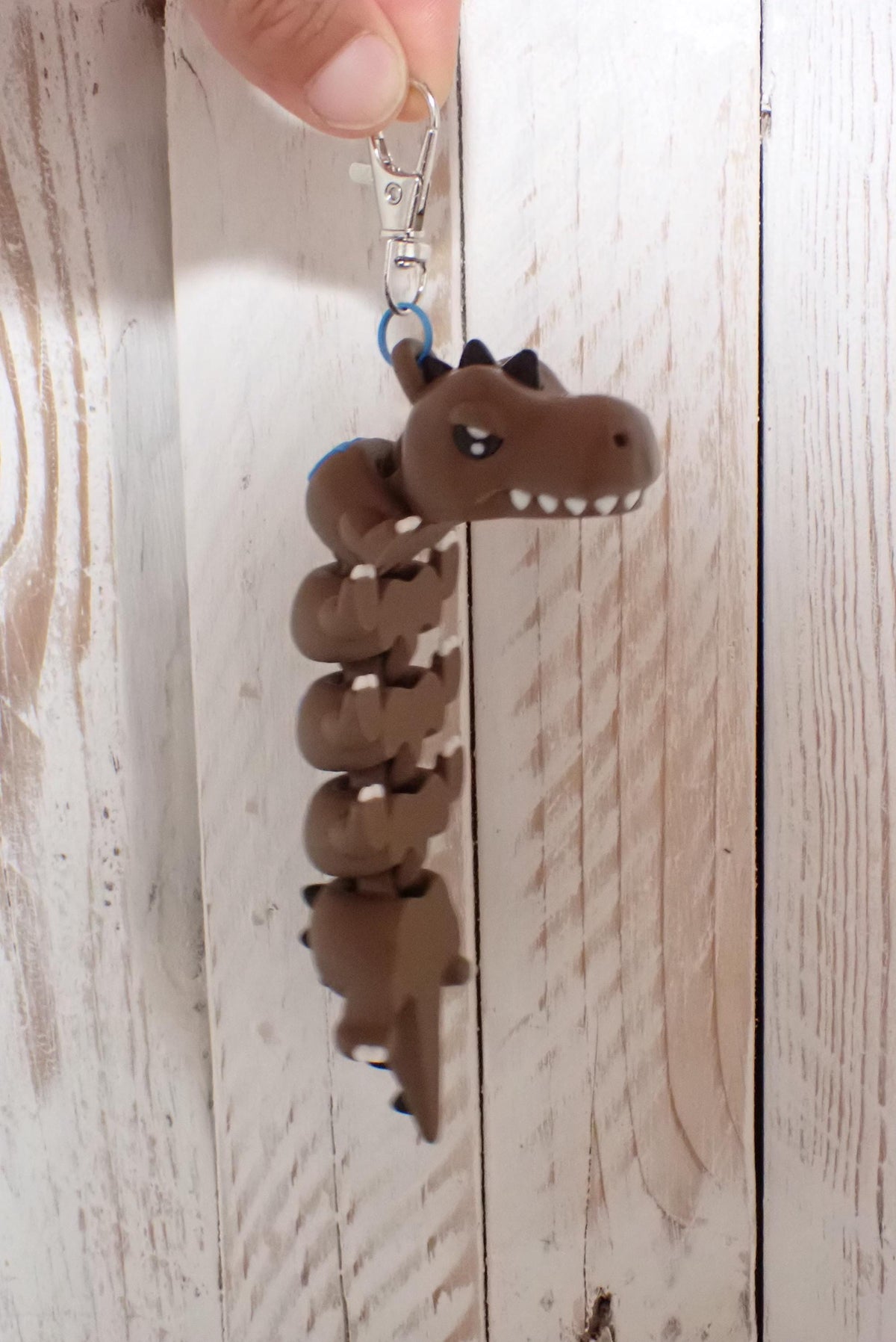 Personalisierter T-Rex Schlüsselanhänger - Flexibler 3D-Druck - Dino mit Wunschnamen