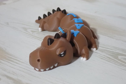 Personalisierter T-Rex Schlüsselanhänger - Flexibler 3D-Druck - Dino mit Wunschnamen