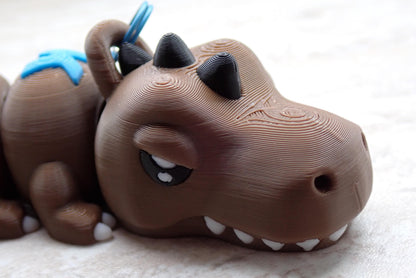 Personalisierter T-Rex Schlüsselanhänger - Flexibler 3D-Druck - Dino mit Wunschnamen