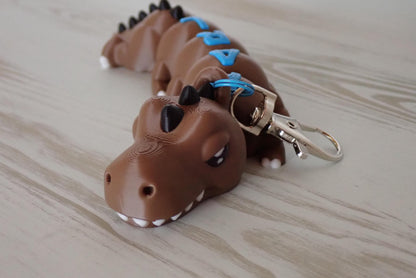 Personalisierter T-Rex Schlüsselanhänger - Flexibler 3D-Druck - Dino mit Wunschnamen