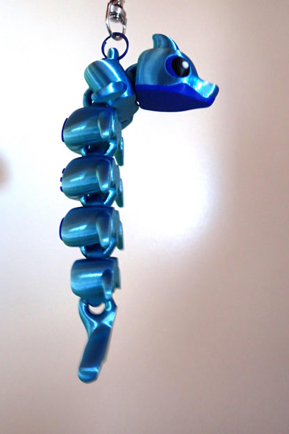 3D Druck Delfin Schlüsselanhänger beweglich I Flexi Dolphin Fidget Toy I Süßer Taschenanhänger & Meerestier Geschenk aus PLA Silk