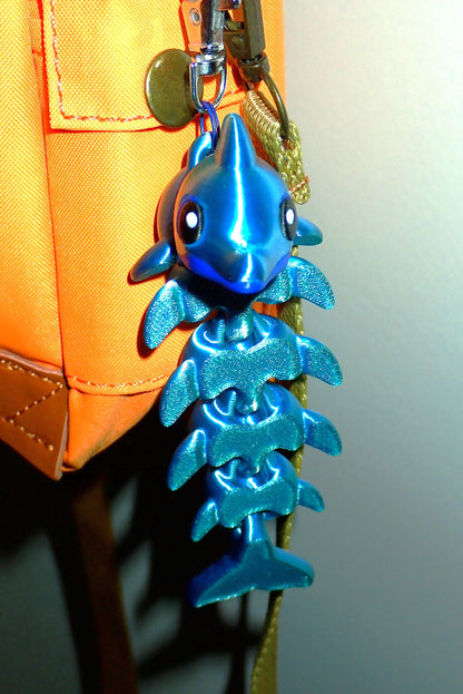 3D Druck Delfin Schlüsselanhänger beweglich I Flexi Dolphin Fidget Toy I Süßer Taschenanhänger & Meerestier Geschenk aus PLA Silk