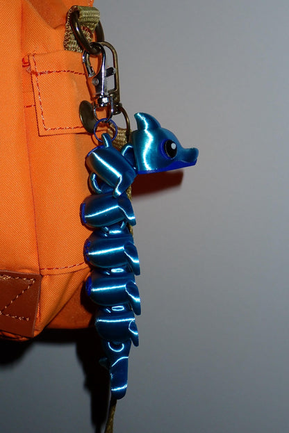 3D Druck Delfin Schlüsselanhänger beweglich I Flexi Dolphin Fidget Toy I Süßer Taschenanhänger & Meerestier Geschenk aus PLA Silk