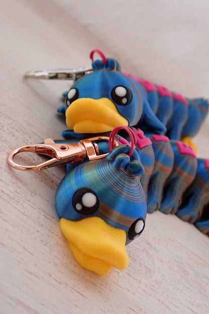 Personalisiertes Enten Fidget Toy mit Namen I 3D gedruckte bewegliche Ente mit Personalisierung I Taschenanhänger Flexi